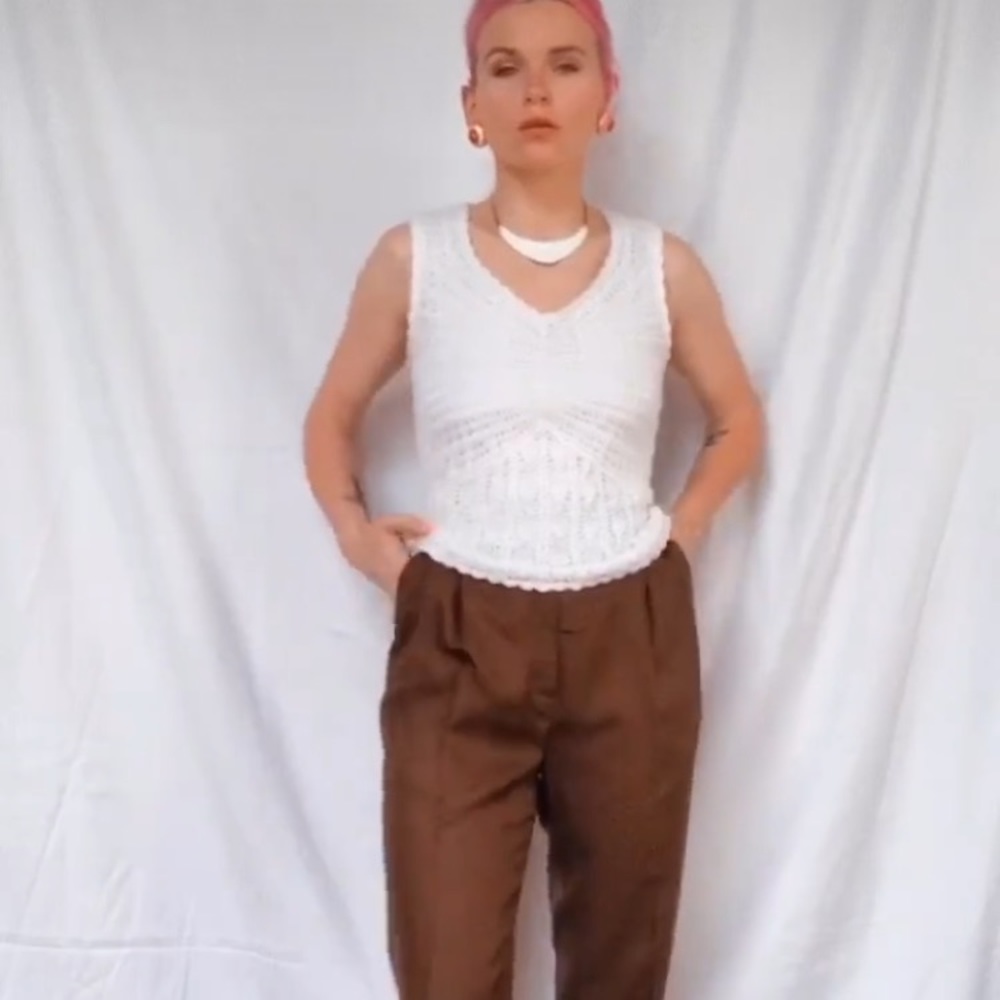 Vintage White Crochet Tank